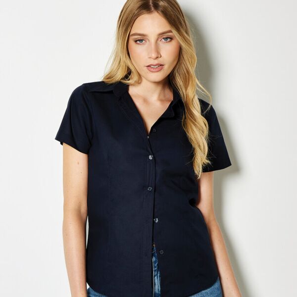 Women's workplace Oxford blouse short-sleeved (tailored fit) Thumbnail